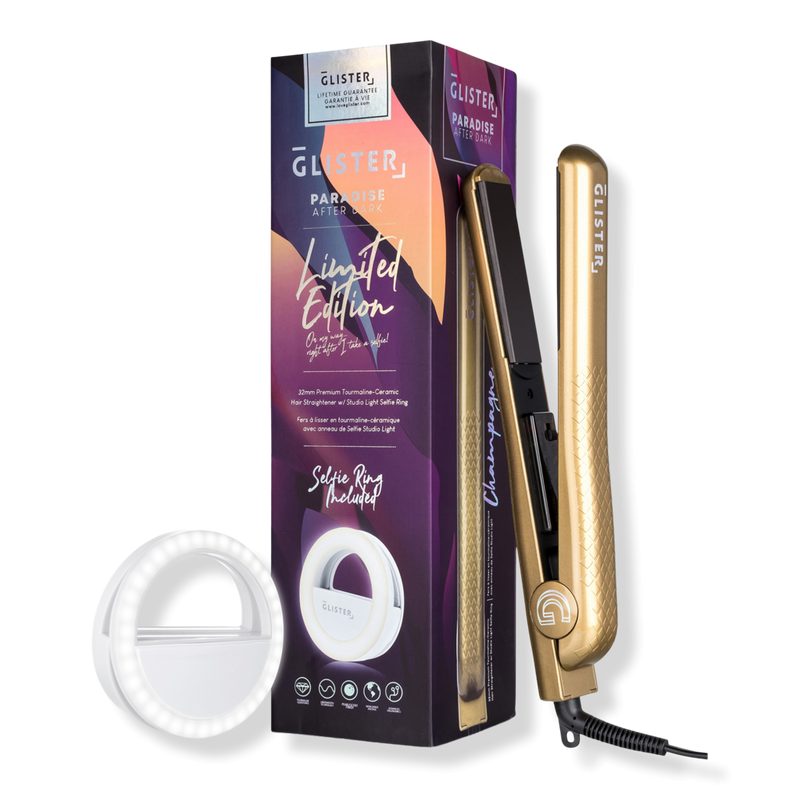 "Paradise After Dark" Tourmaline Flat Iron + Selfie Ring - Gold