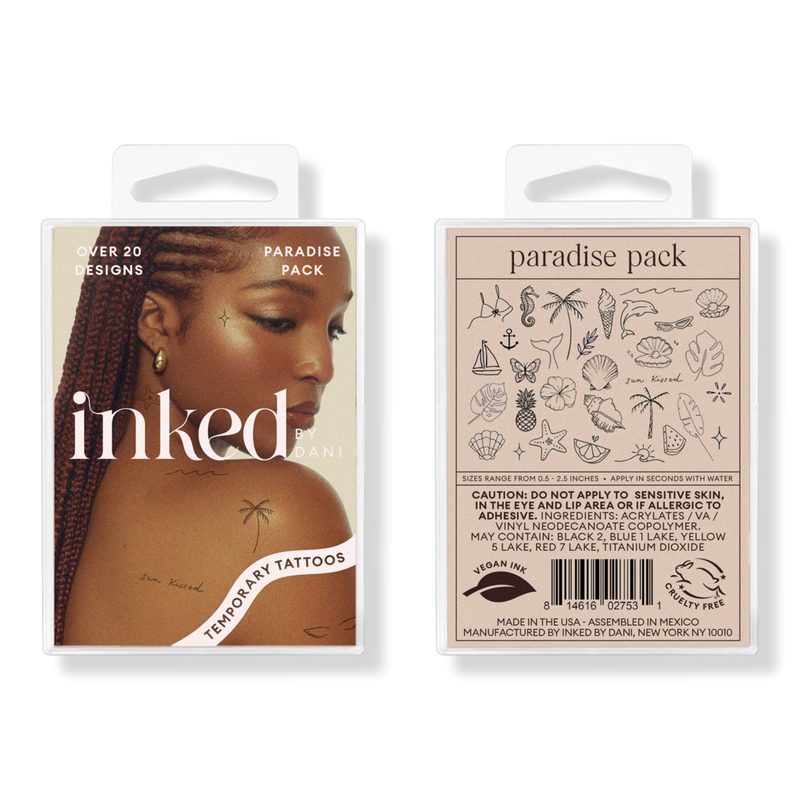 Paradise Temporary Tattoo Pack