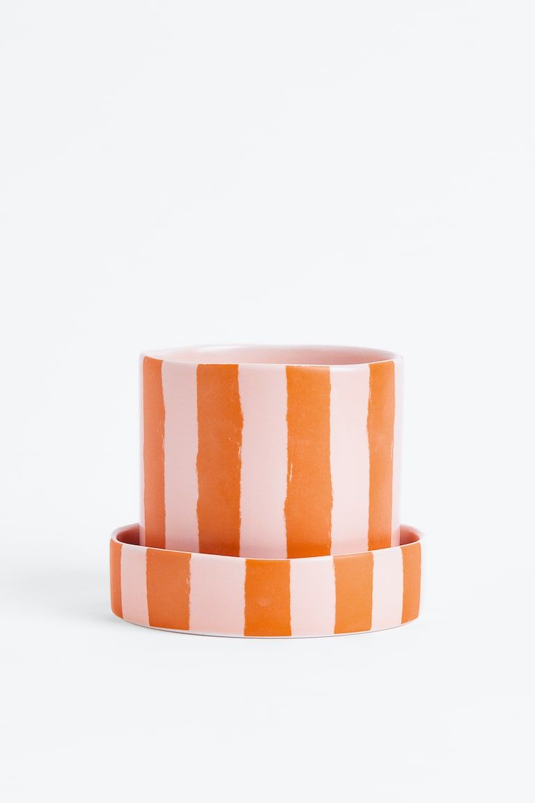 Patterned Plant Pot and Saucer