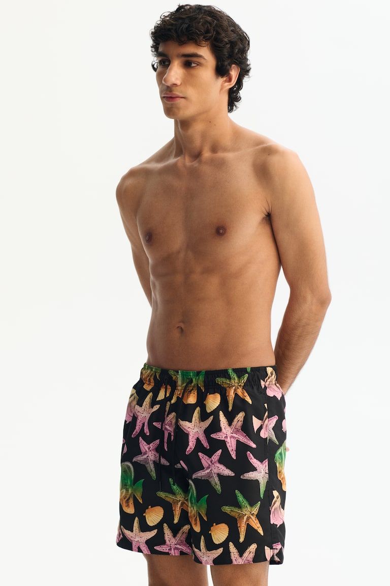 Patterned swim shorts