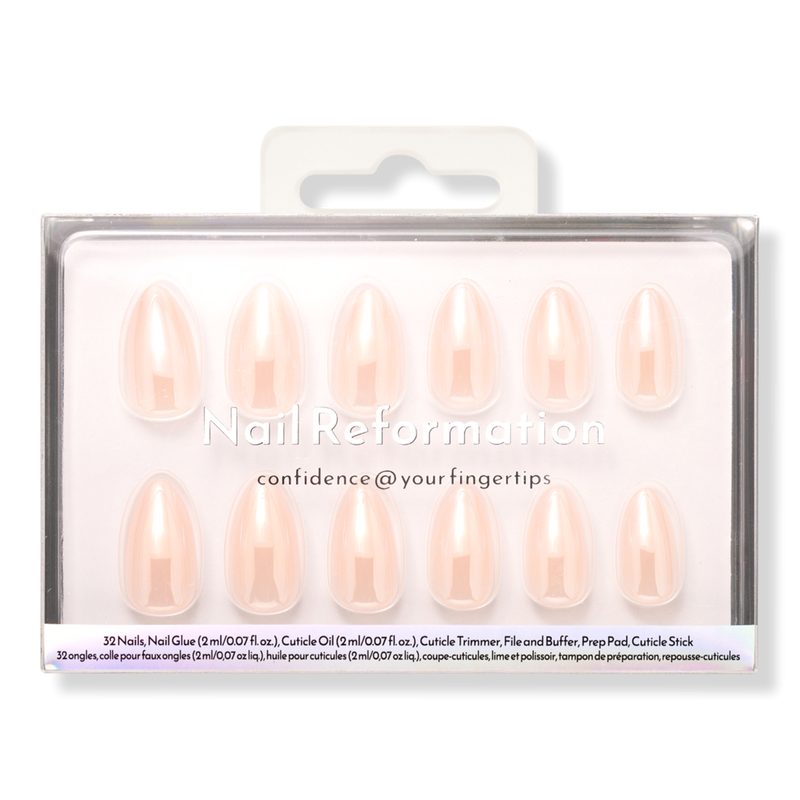 Pearl Chrome Press On Nails