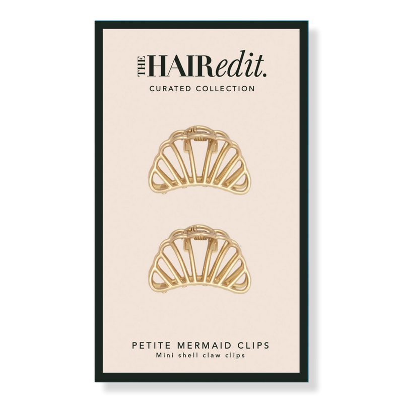 Petite Gilded Mermaid Shell Mini Claw Clips