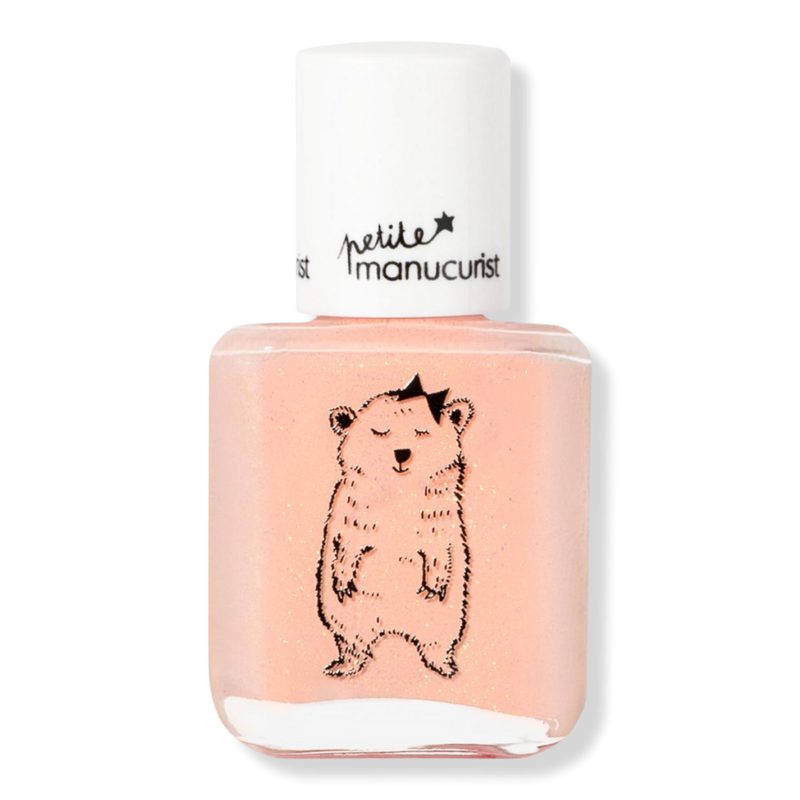 Petite Kids Nail Polish, Washable & Kid-Friendly - Joy the Bear Cub (a peachy beige glitter)