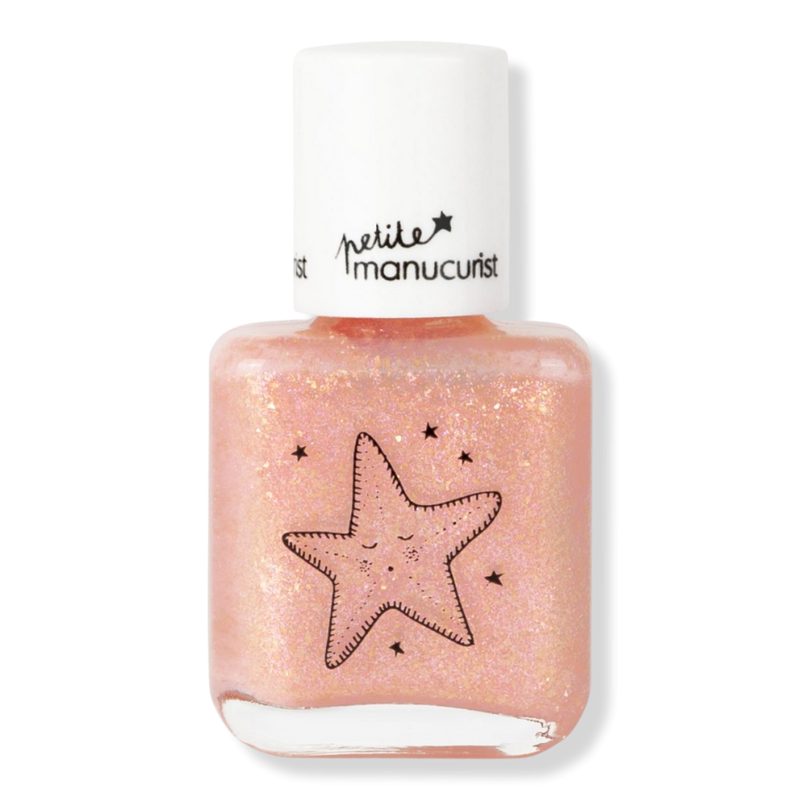 Petite Kids Nail Polish, Washable & Kid-Friendly - Stella the Starfish (a glitter pale pink kids)