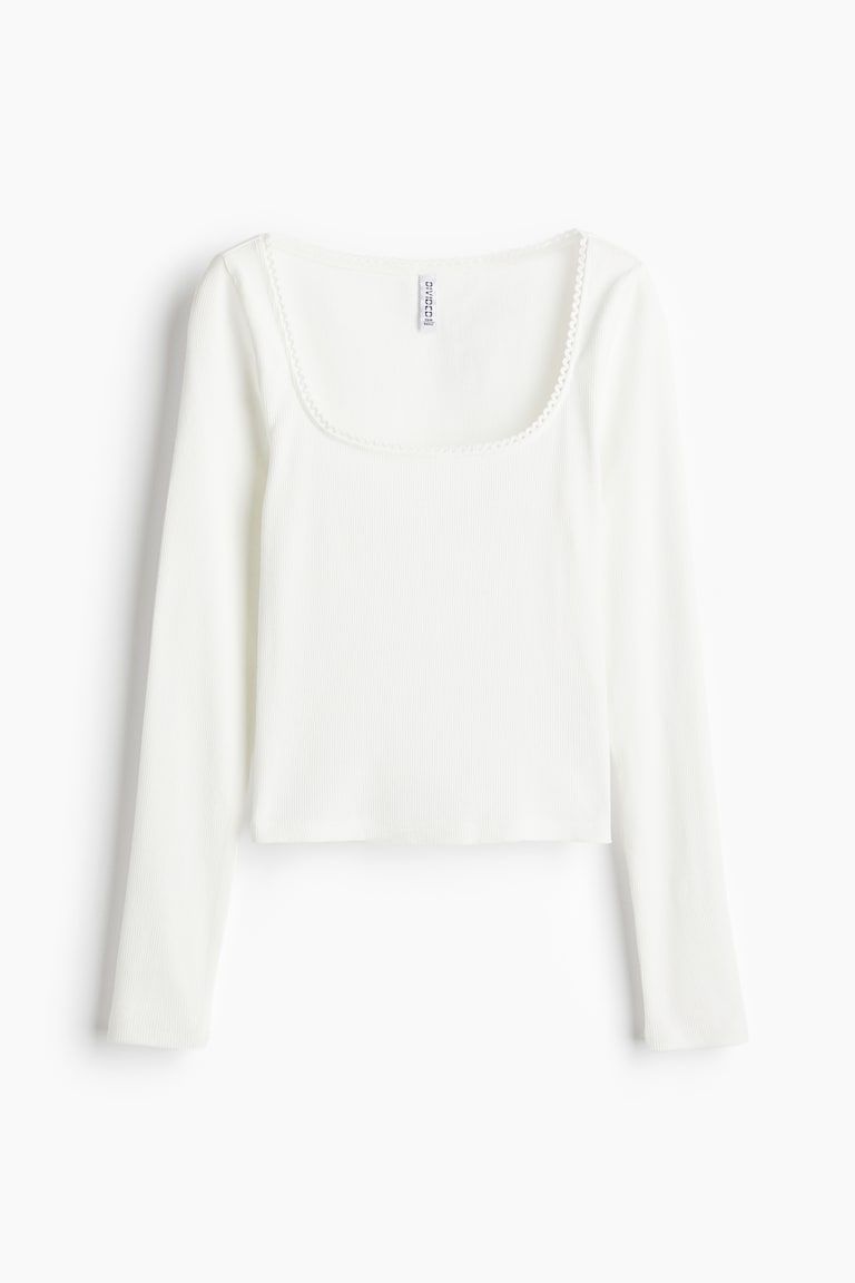Picot-Trimmed Cotton Top