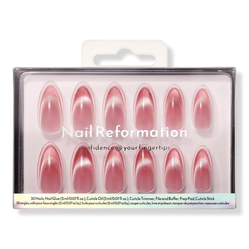 Pink Aurora Press On Nails
