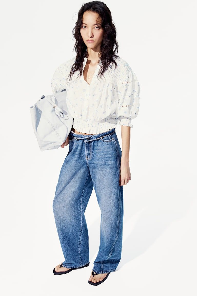 Pintucked Cotton Blouse
