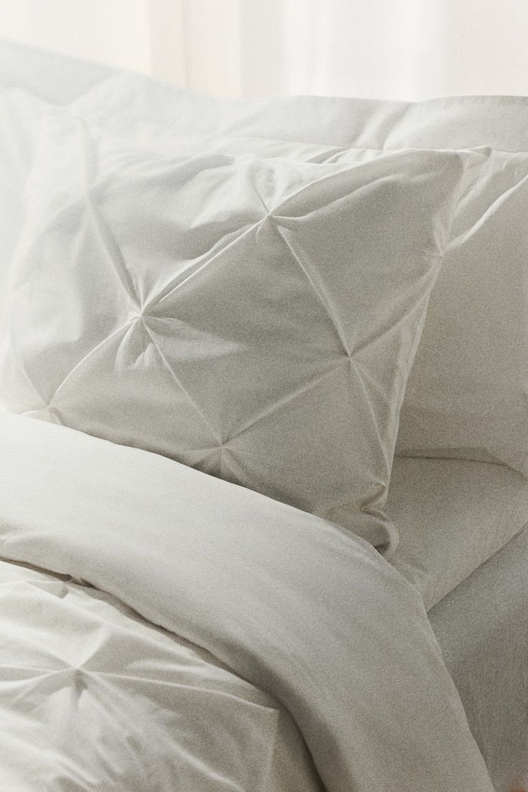 Pintucked Twin Duvet Cover Set