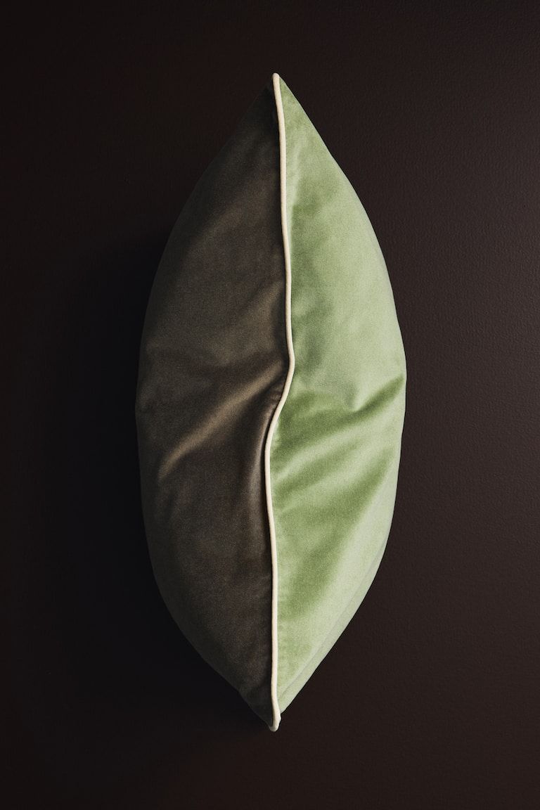 Piping-Detail Velvet Cushion Cover