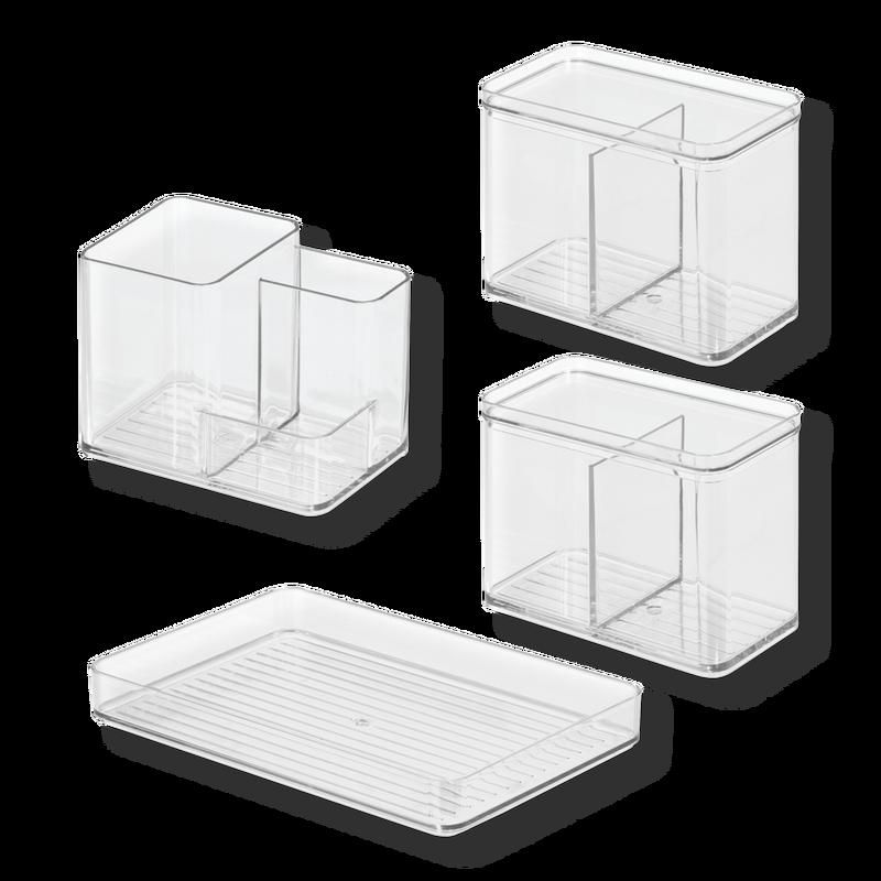 Plastic Makeup Organizer Set for Countertops and Drawers