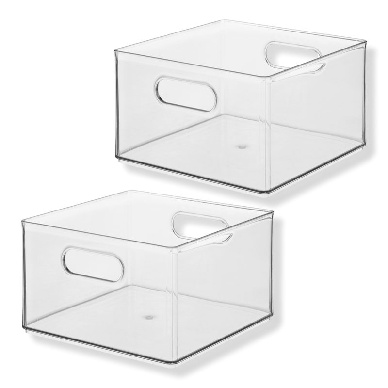 Plastic Storage Bin with Handles - 2 ct