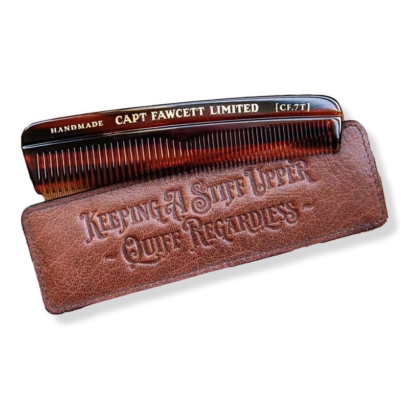 Pocket Hair Comb with Leather Sleeve