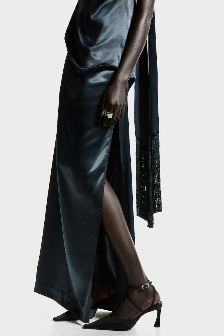Pointed Satin Pumps