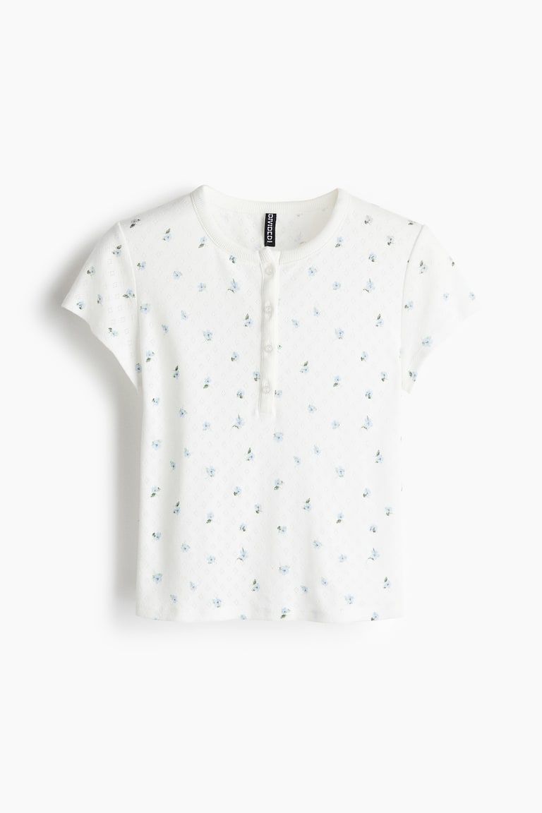 Pointelle Jersey Top