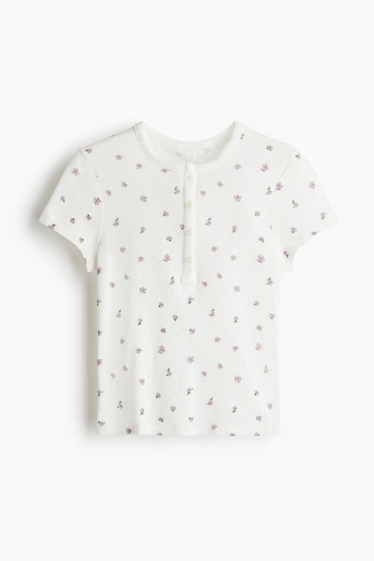 Pointelle Jersey Top