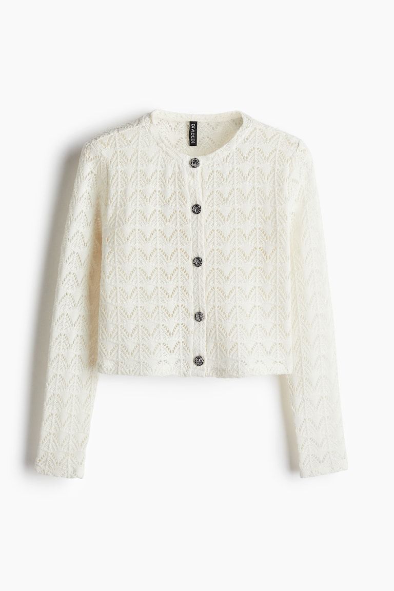 Pointelle-Knit Cardigan