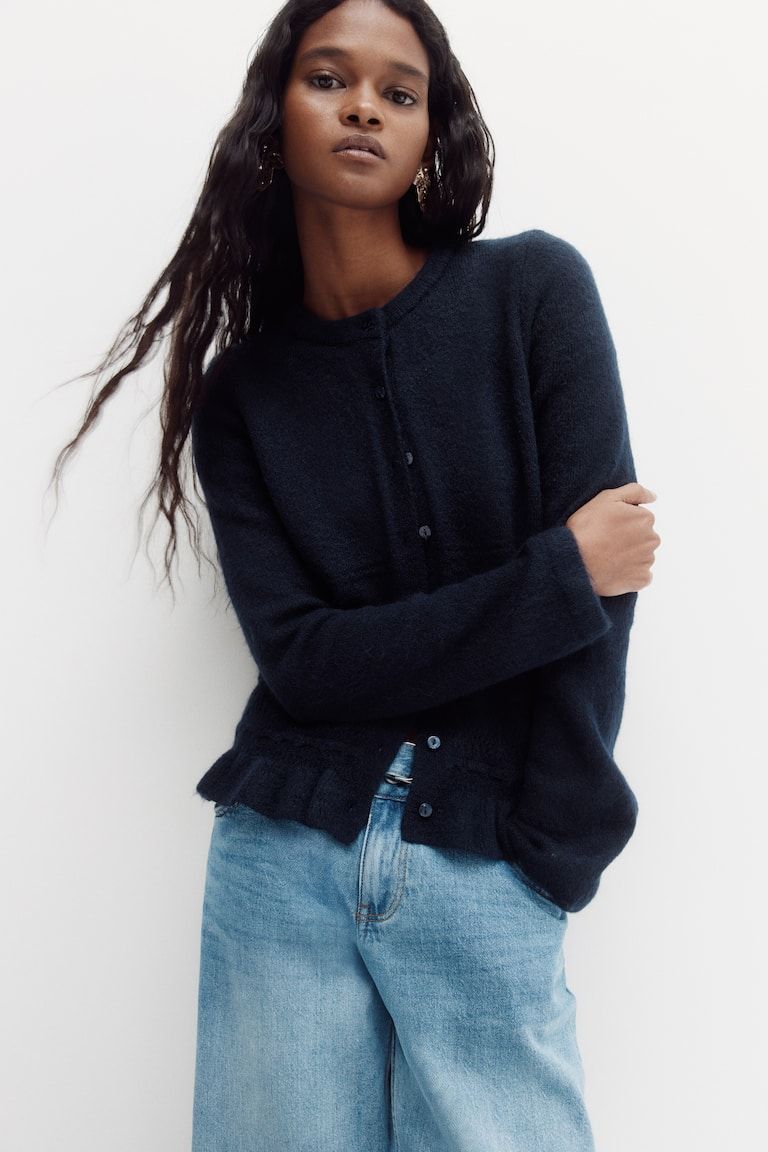 Pointelle-Knit Cardigan