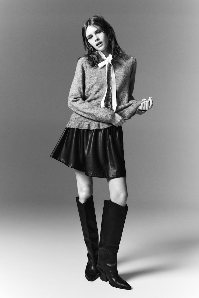 Pointelle-Knit Cardigan