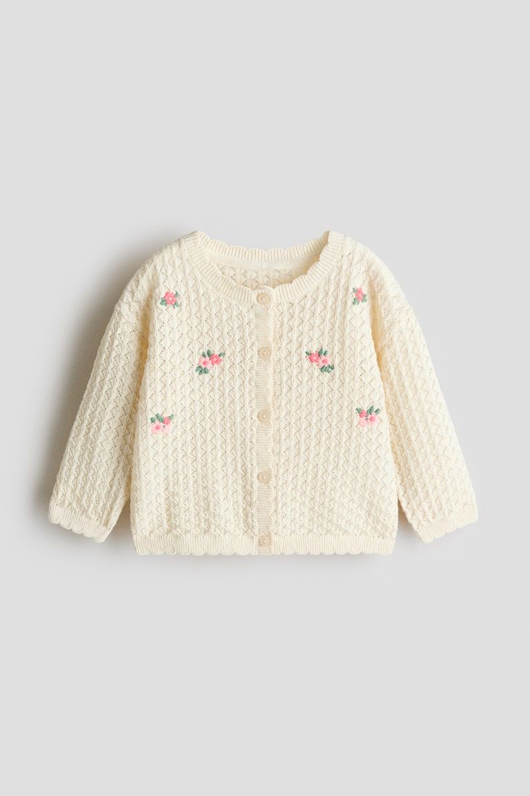 Pointelle-Knit Cardigan