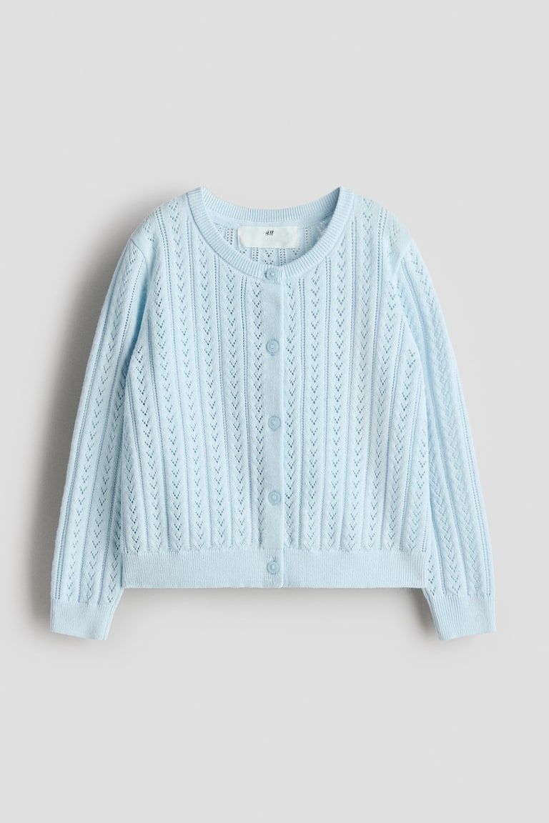 Pointelle-Knit Cotton Cardigan