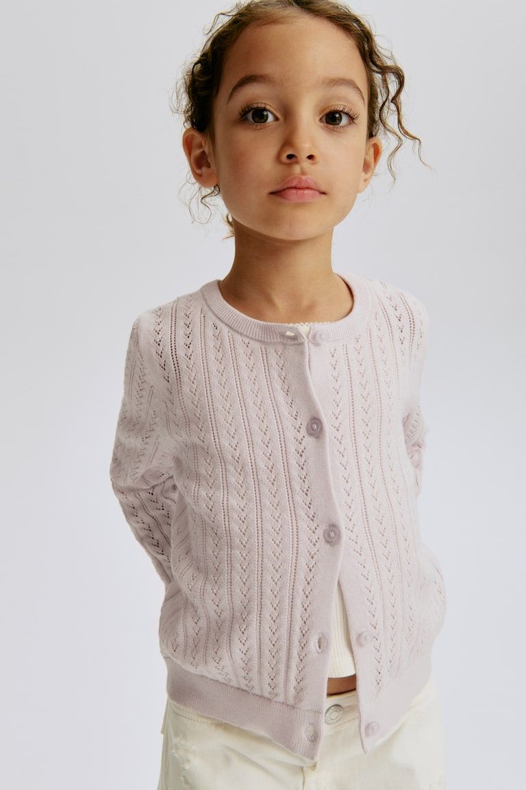 Pointelle-Knit Cotton Cardigan