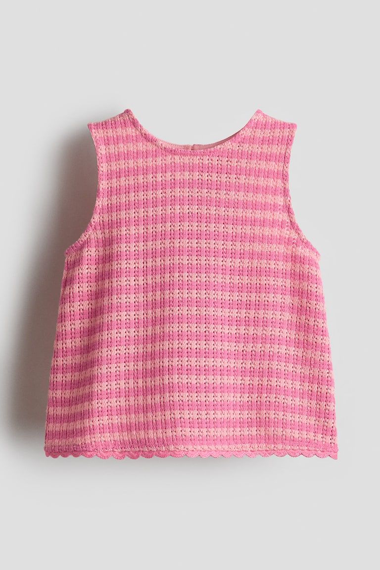 Pointelle-Knit Cotton Top