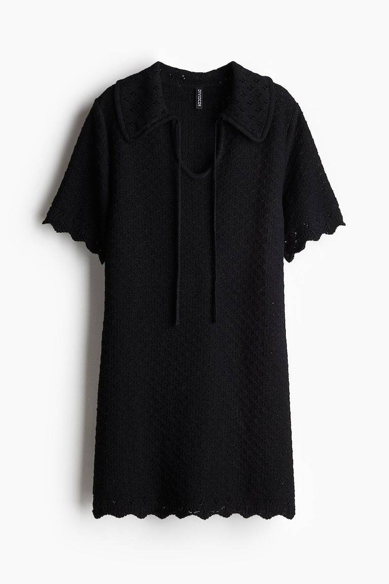 Pointelle-Knit Dress