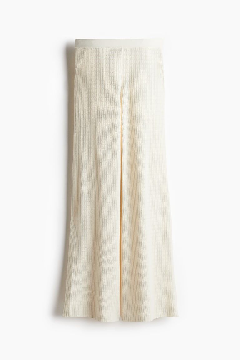 Pointelle-Knit Pants