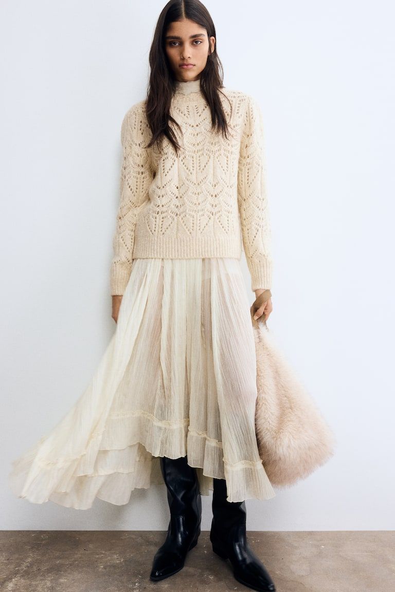 Pointelle-Knit Sweater