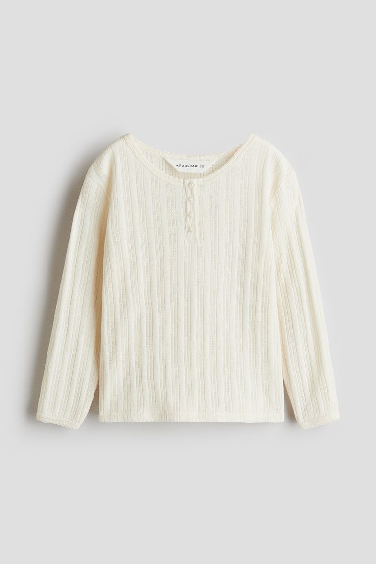 Pointelle-Knit Top