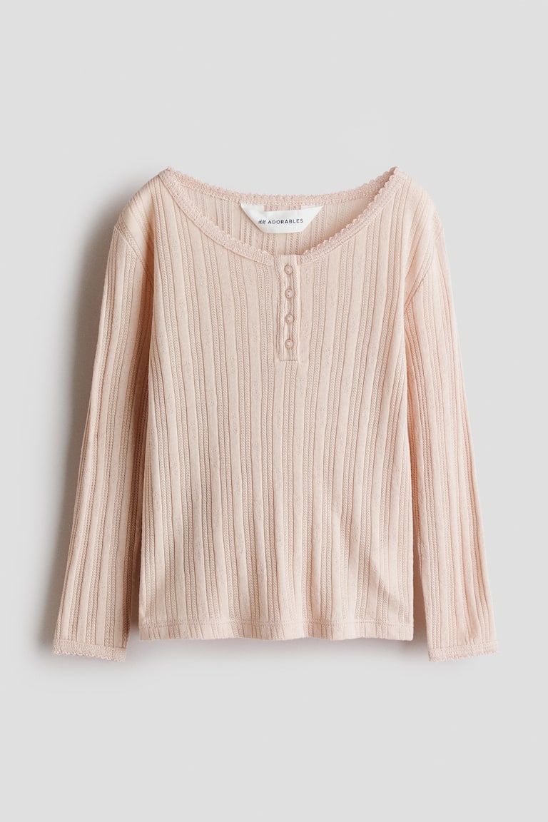 Pointelle-Knit Top
