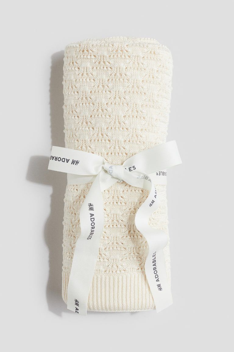 Pointelle Silk-Blend Baby Blanket