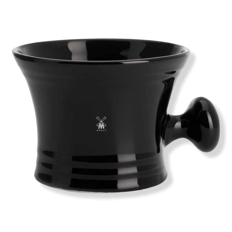 Porcelain Shaving Mug with Handle - Black