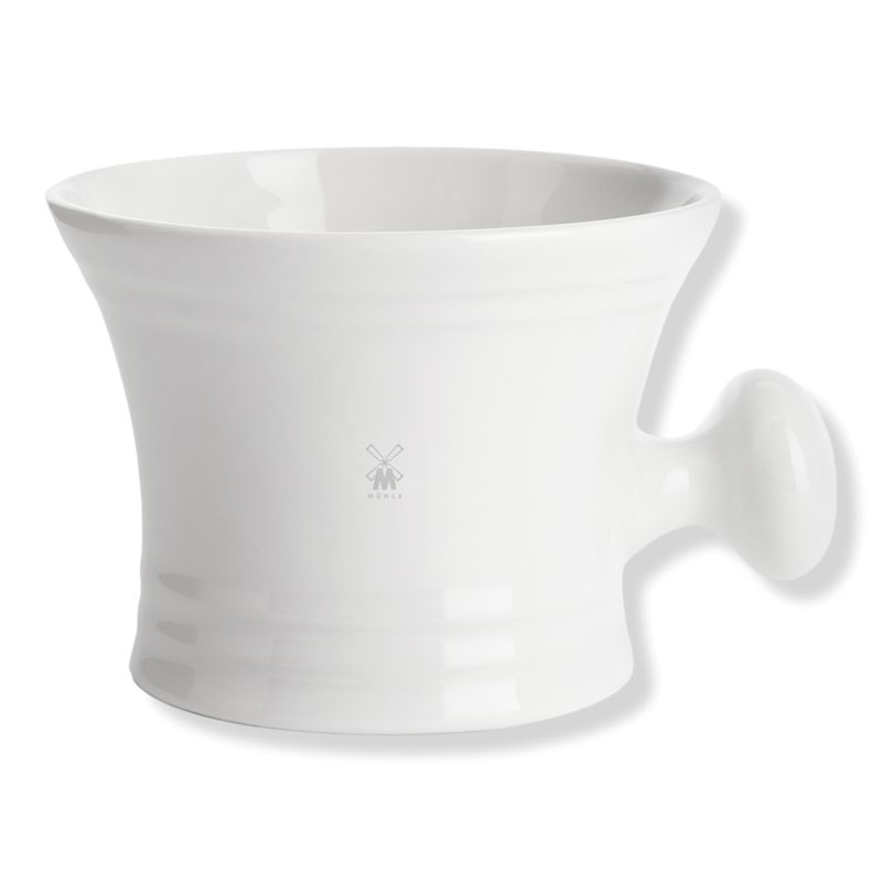 Porcelain Shaving Mug with Handle - White