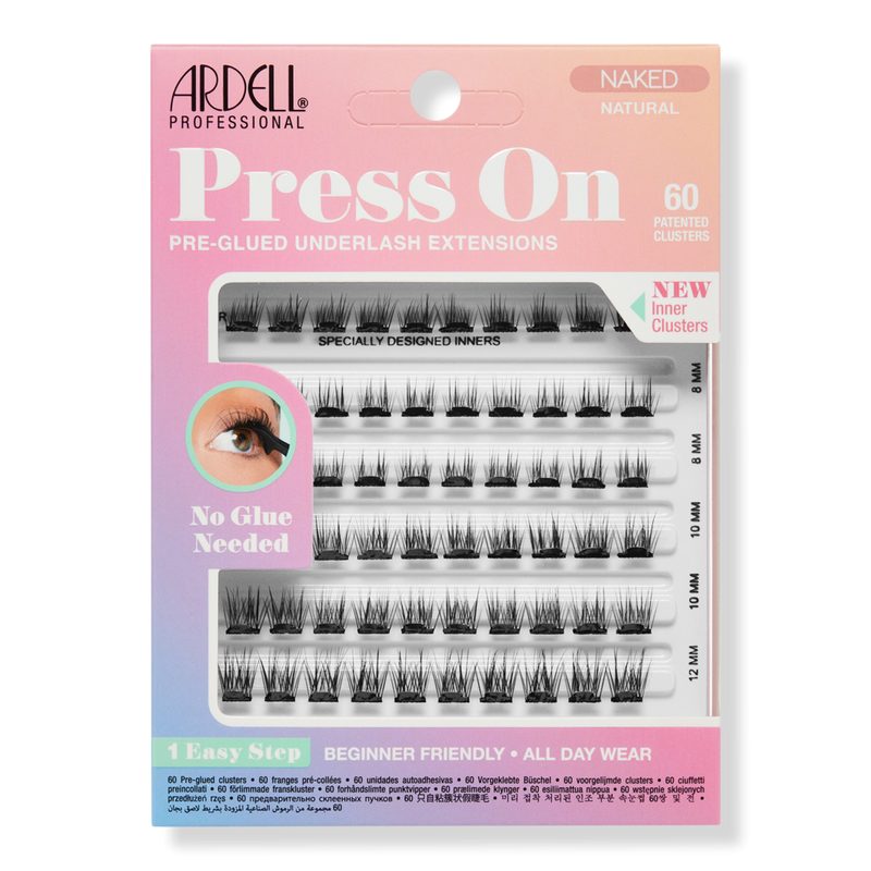 Press On Pre-glued Underlash Extensions, Naked Natural