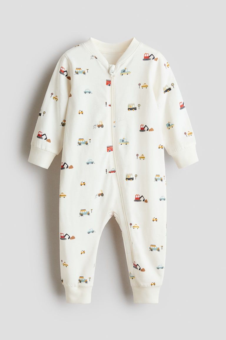 Printed Cotton Pajama Jumpsuit