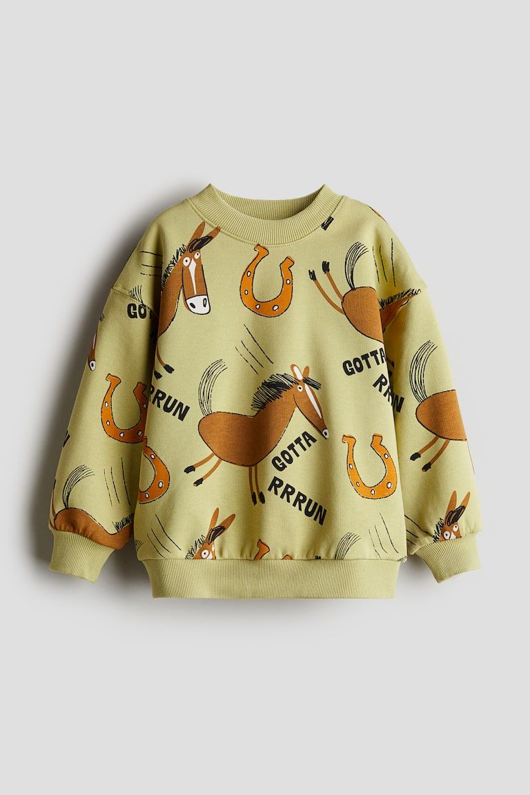 Printed crew-neck sweatshirt