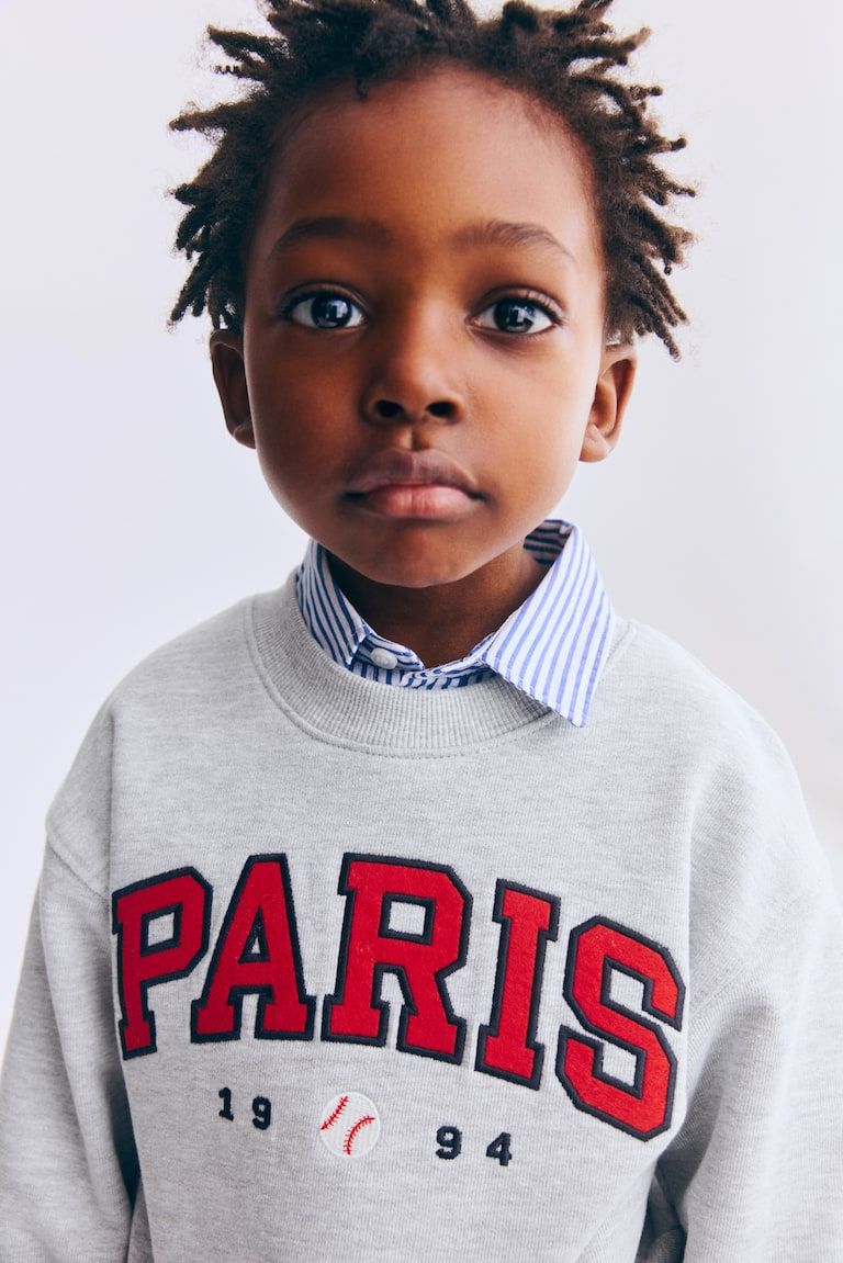 Printed crew-neck sweatshirt