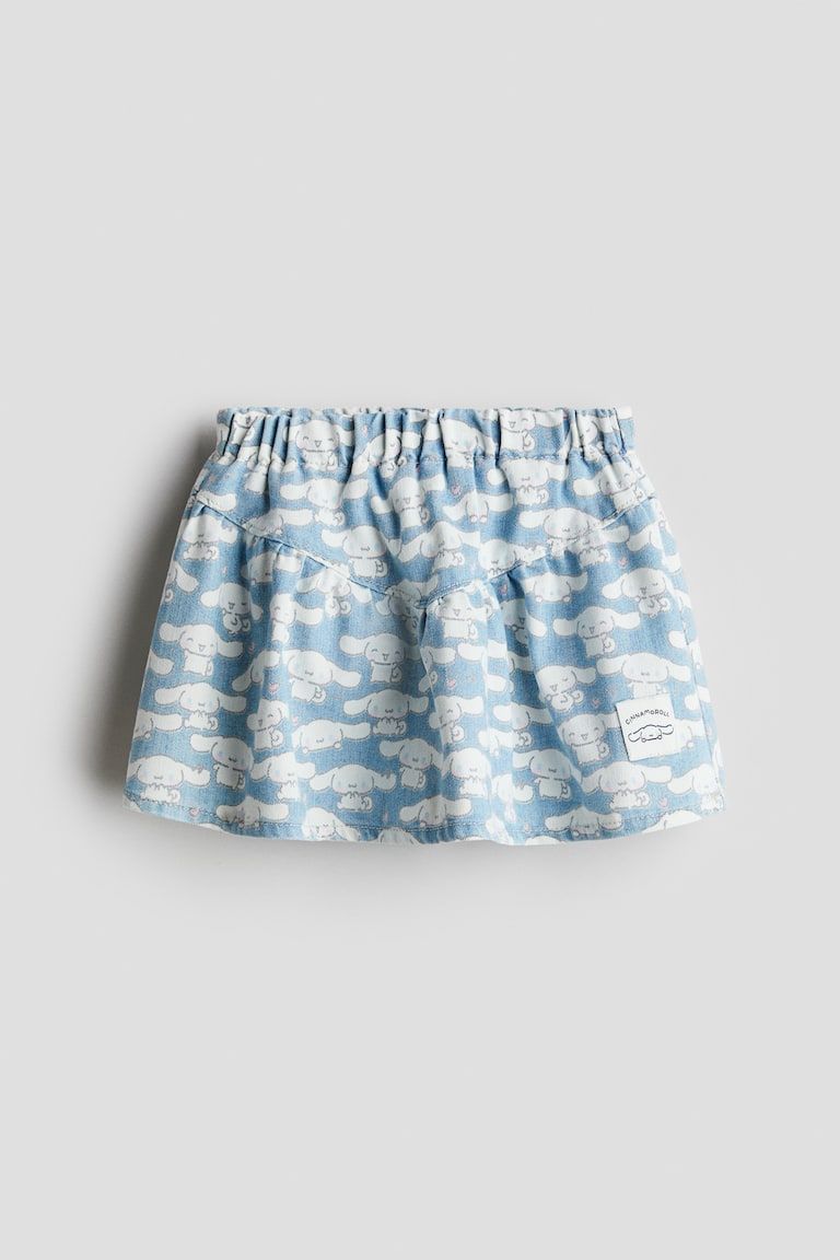 Printed Denim Skirt