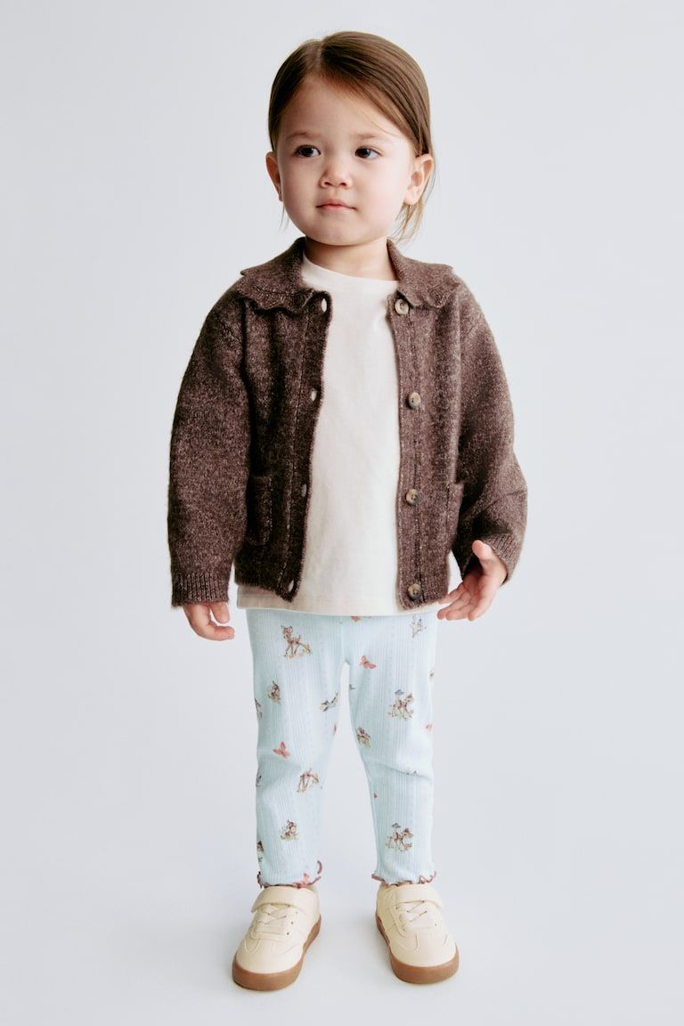 Printed Pointelle Leggings