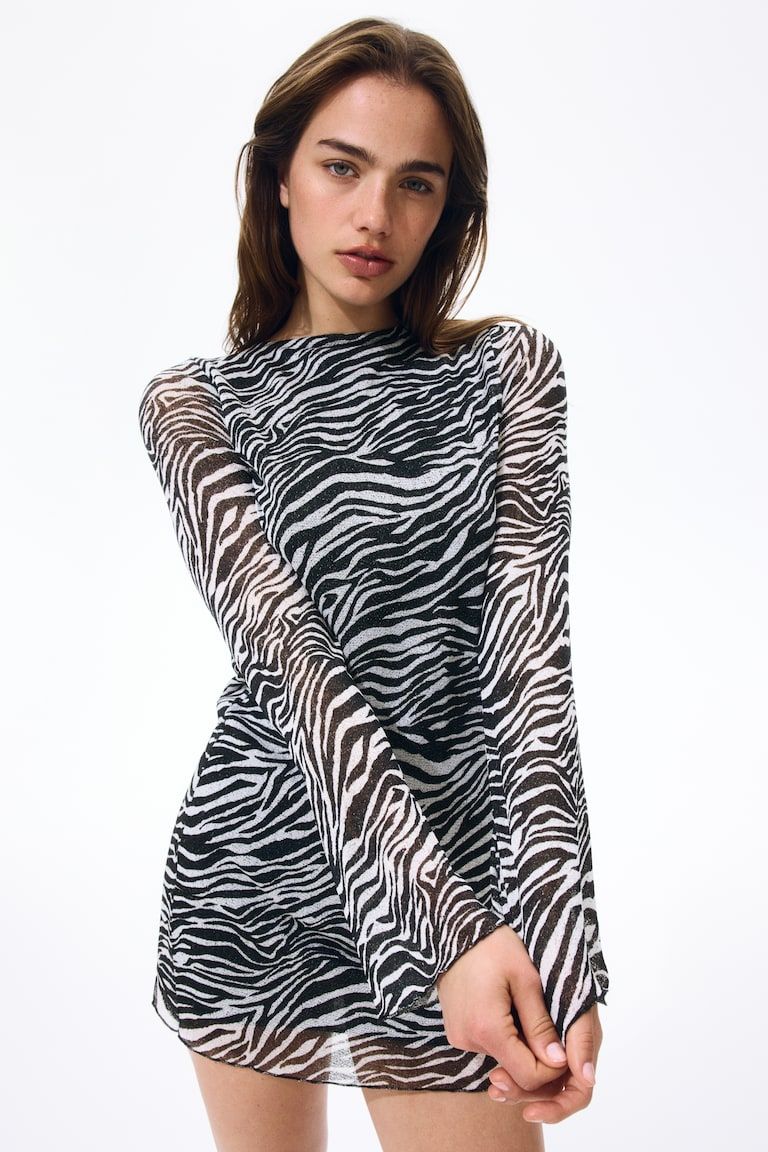 Printed Tie-Back Dress