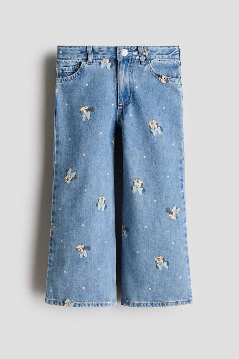 Printed Wide Leg Jeans