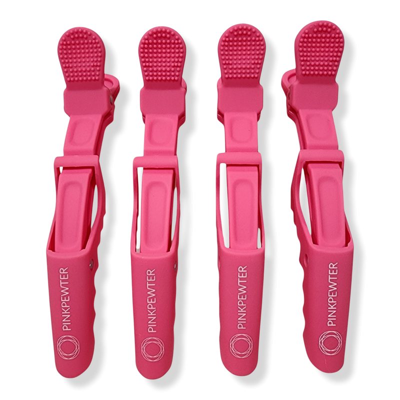 Professional Crocodile Grip No-Slip Sectioning Clips - Pink