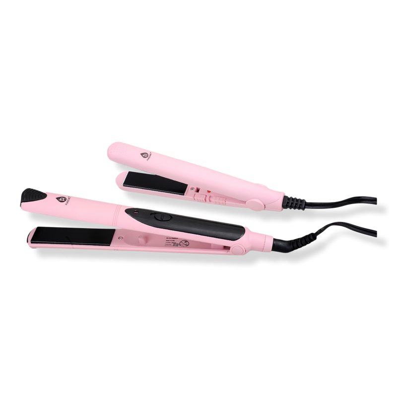 Professional Salon Quality Flat Iron Hair Straightener With A Free Travel Straightener - Pink