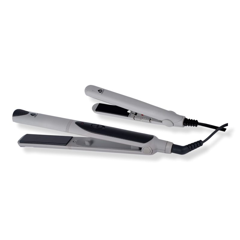 Professional Salon Quality Flat Iron Hair Straightener With A Free Travel Straightener - Silver
