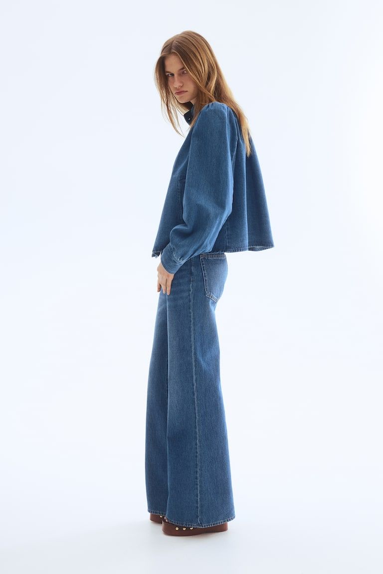 Puff-Sleeved Twill Jacket