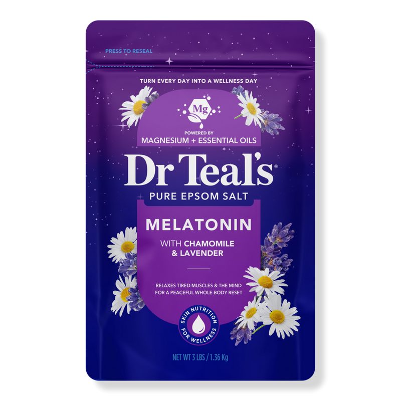 Pure Epsom Salt Soak with Melatonin, Lavender & Chamomile Essential Oils