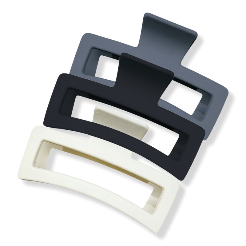 Rectangle Oversized Claw Hair Clip - 3 Pack