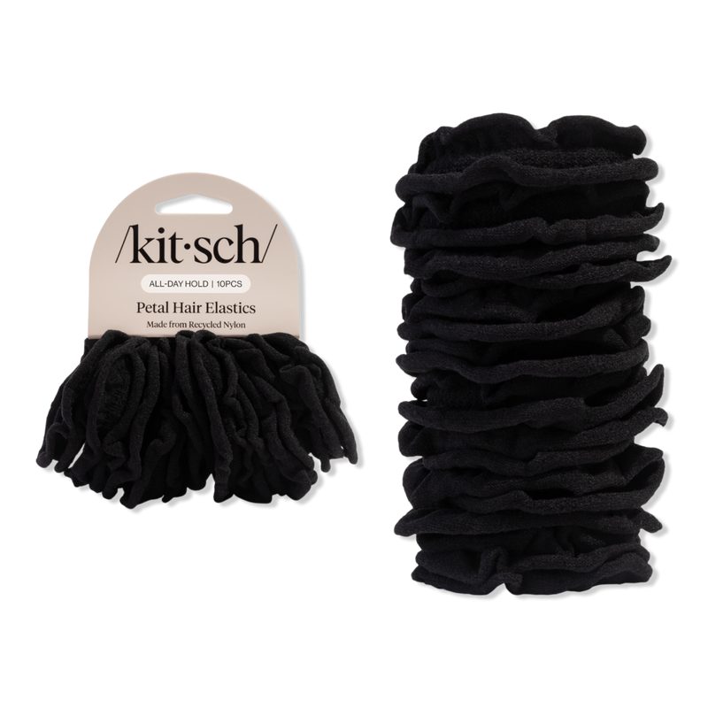 Recycled Fabric Petal Hair Elastics - Black