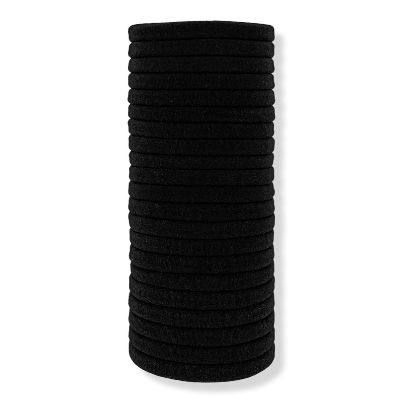 Recycled Fabric Seamless Hair Elastics 20pc Set - Black